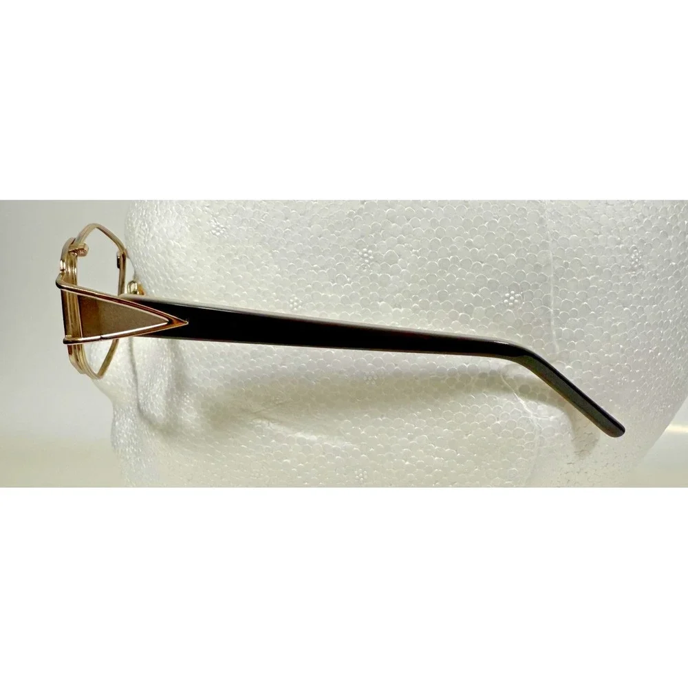 Bella Italia Eyeglass Frame Womens 53-19-130 Gold Silver Hexagonal Geometric 311